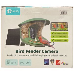 Birdfy Solar Powered Bird Feeder 2 Pro with AI Camera, Green